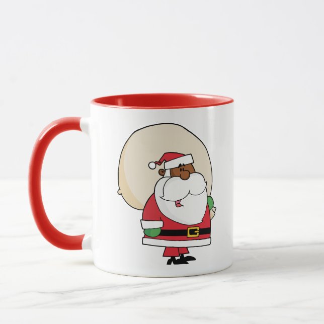 Black Santa Claus with Toy Sack Mug (Left)