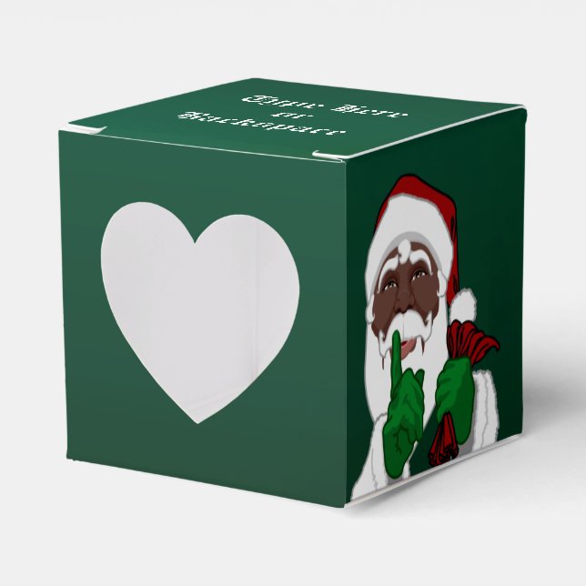 Black Santa Gift Box Personalize Christmas Boxes (Front Side)