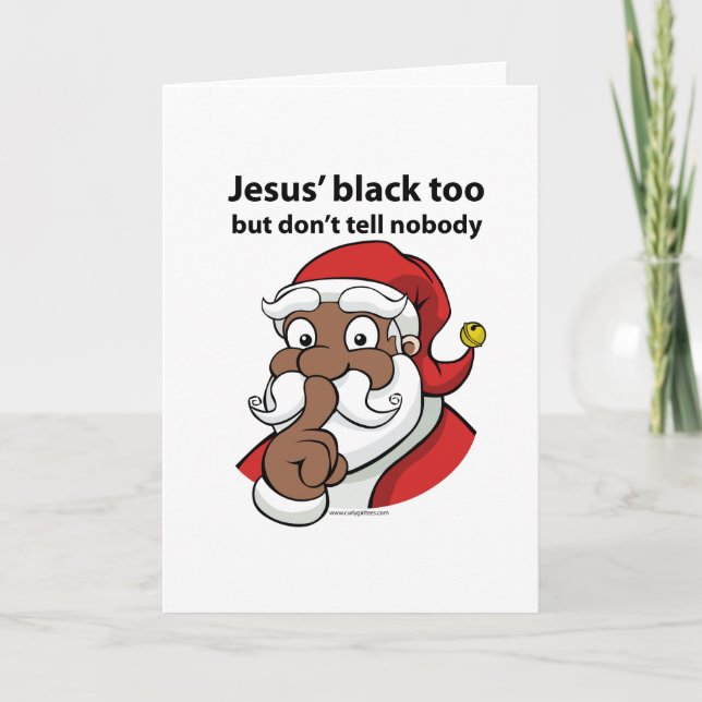 Black Santa Holiday Card (Front)