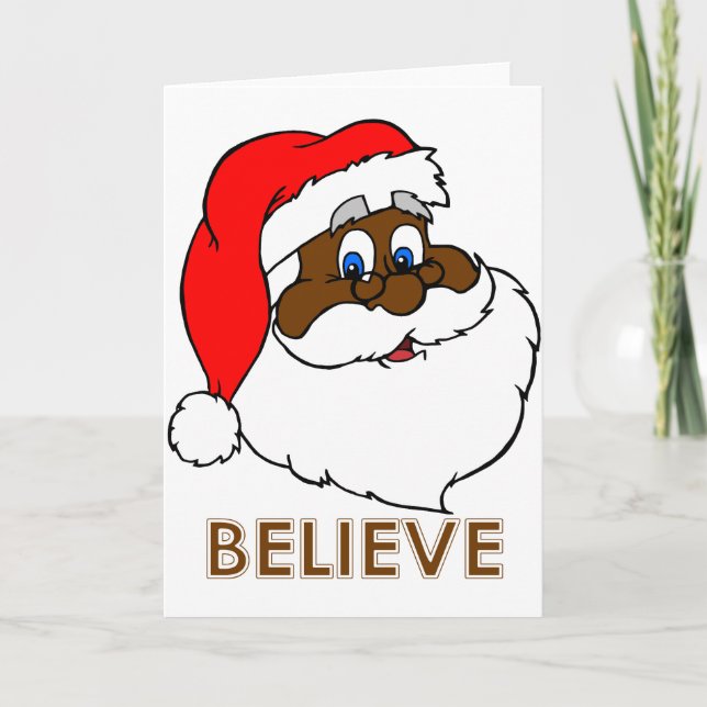 Black Santa Holiday Card (Front)