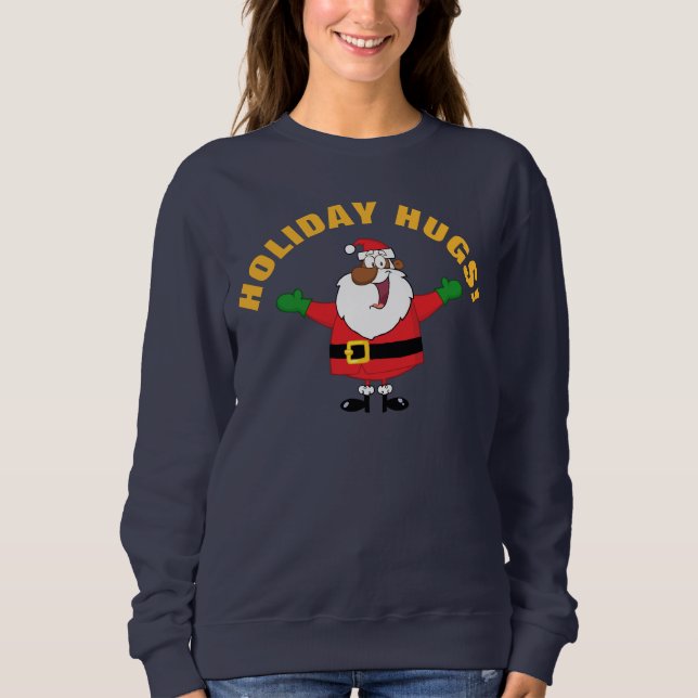 Black Santa Hugs Shirt (Front)