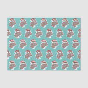 Black Santa   Merry Christmas All   Blue Tissue Paper