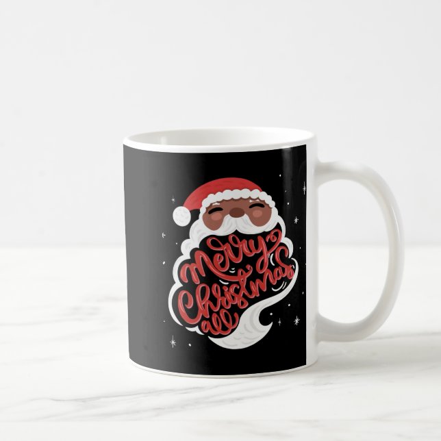 Black Santa Merry Christmas All Toddler T Shirt  Coffee Mug (Right)