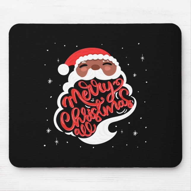 Black Santa Merry Christmas All Toddler T Shirt  Mouse Pad (Front)