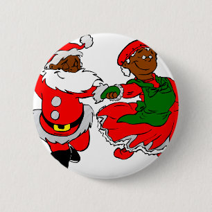 black santa mrs claus 2 inch round button
