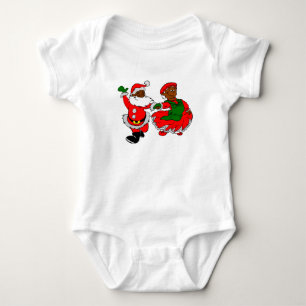 black santa mrs claus baby bodysuit