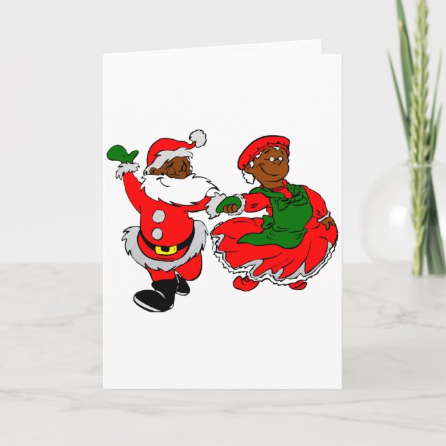 black santa mrs claus holiday card (Front)