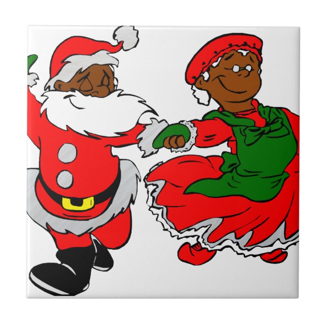 black santa mrs claus tile (Front)