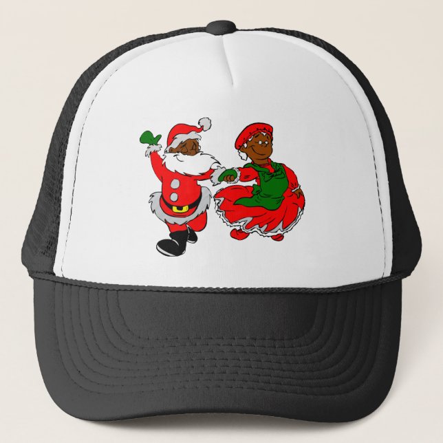 black santa mrs claus trucker hat (Front)