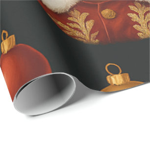 Black Santa Roll Wrapping Paper
