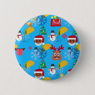 black santa taco christmas 2 inch round button