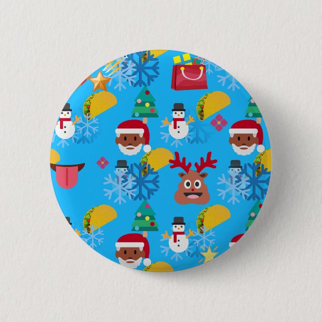black santa taco christmas 2 inch round button (Front)