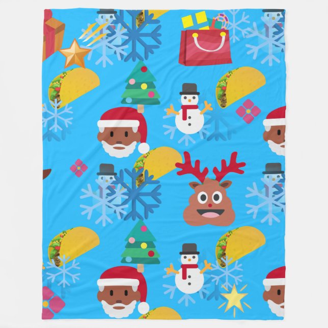 black santa taco christmas blanket (Front)