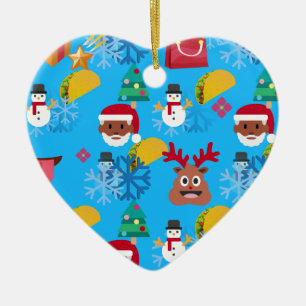 black santa taco christmas ceramic ornament