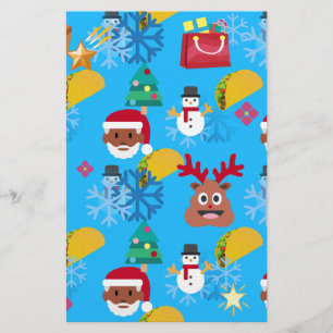 black santa taco christmas stationery