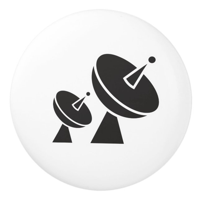 Black Satellite Dish Ceramic Knob (Front)