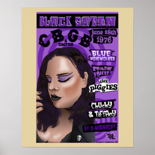 black satin 70's rock poster art