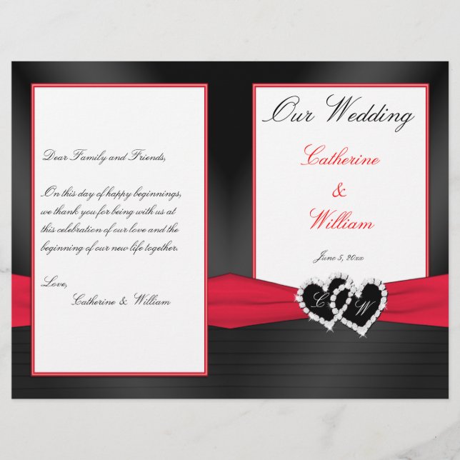 Black Satin Pleasts avec le programme de mariage d (Devant)