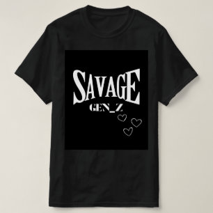 Black savage tshirt for gen-z half sleeves