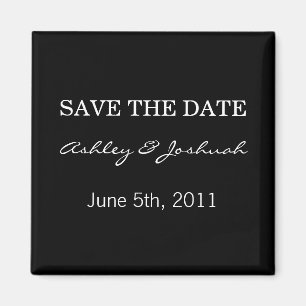 Black Save The Date Magnets