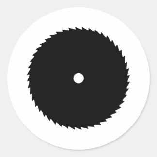 black saw blade icon classic round sticker