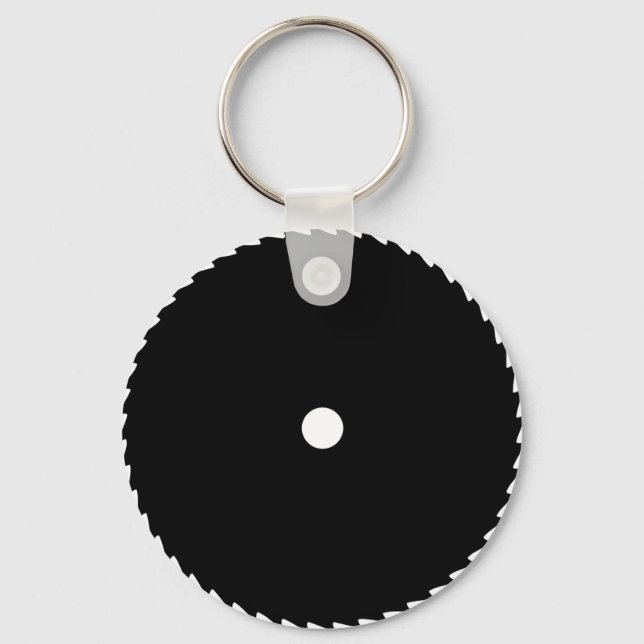 black saw blade icon keychain (Front)