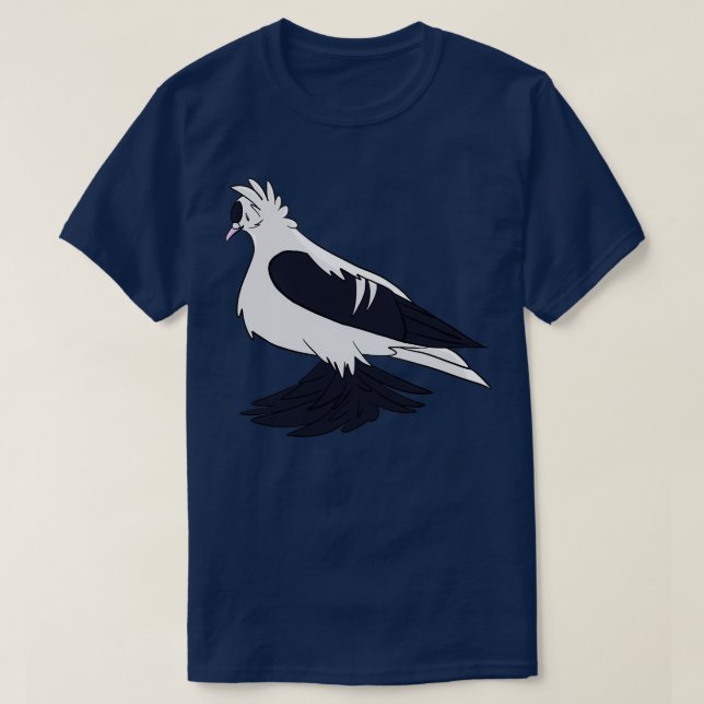 Black Saxon Fairy Swallow Pigeon T-Shirt (Design Front)