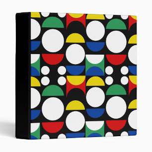 Black Scandinavian Bauhaus Mid-Century Pattern Binder