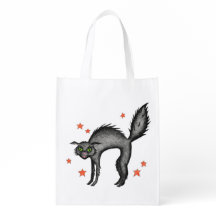 Black Scaredy Cat Shopping Bag