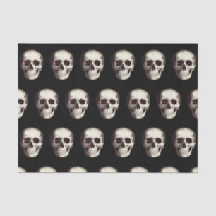 Black Scary Skull Pattern Halloween Tissue Paper