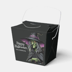 Black Scary Witch Happy Halloween Favor Box