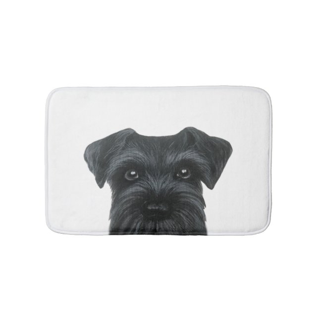 Black Schnauzer bath mat, original design by miart Bath Mat (Front)