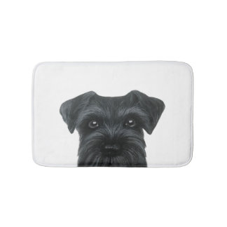 Black Schnauzer bath mat, original design by miart Mat