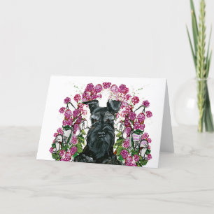 Black Schnauzer Bouquet Card
