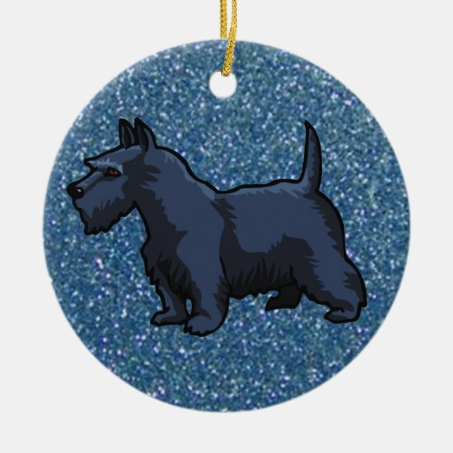 black schnauzer ceramic ornament (Front)
