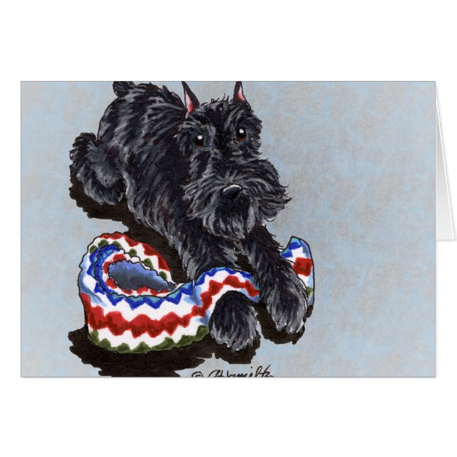 Black Schnauzer Cozy Blanket Custom (Front Horizontal)