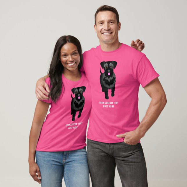 Black Schnauzer Custom Text T-Shirt (Unisex)