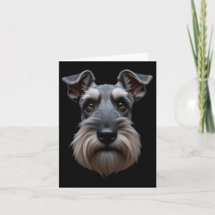 Black Schnauzer Dog Schnauzer Face Card