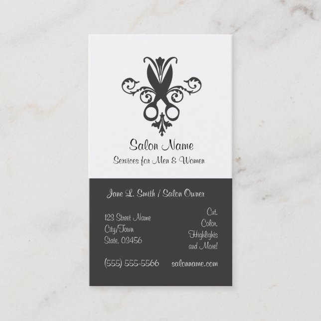 Black Scissors Business Card (Front)