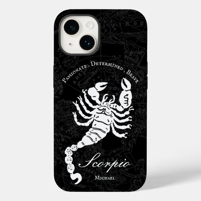 Black Scorpio Zodiac Astrology Personality Custom Case-Mate iPhone Case (Back)