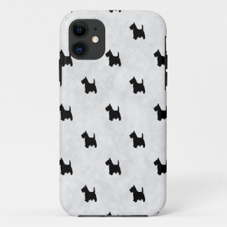 Black Scottie Dogs Tile Pattern iPhone 11 Case
