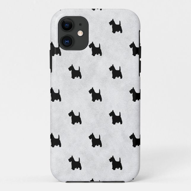 Black Scottie Dogs Tile Pattern Case-Mate iPhone Case (Back)
