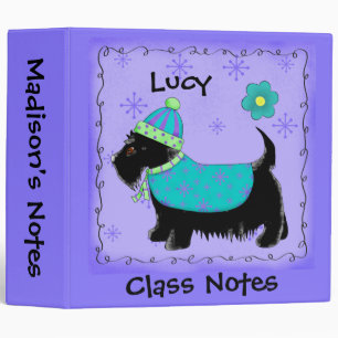 Black Scottie Terrier Dog Name Personalized Album Binder