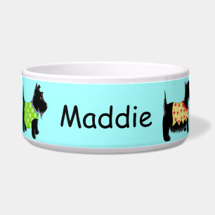 Black Scottie Terrier Dogs Name Personalized Blue