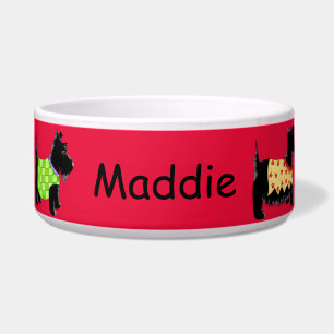 Black Scottie Terrier Dogs Name Personalized Red