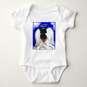 Black Scottish Terrier Angel Baby Bodysuit
