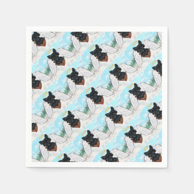 Black Scottish Terrier Angel Napkin (Front)