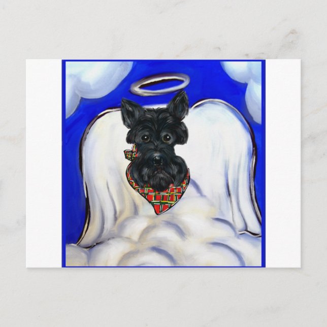 Black Scottish Terrier Angel Postcard (Front)