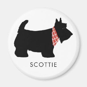 Black Scottish Terrier Dog Add Name Magnet
