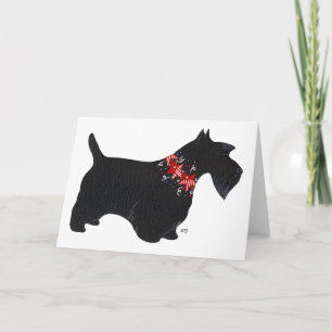 Black Scottish Terrier Holiday Collar Card